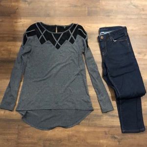 Very J black and grey top